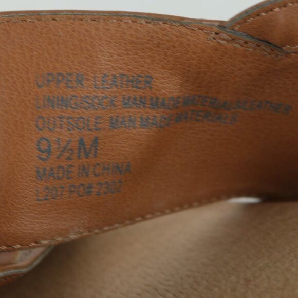 J. Jill Women's Size 9.5 Tan Leather Platform Slingback Open Toe Sandals - Picture 8 of 8